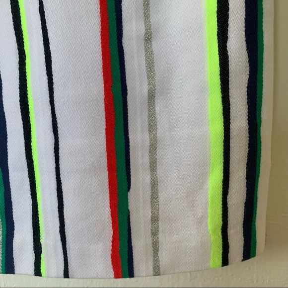 Milly Neon and Shimmer Stripe Deep V Back Dress - Picture 5 of 9